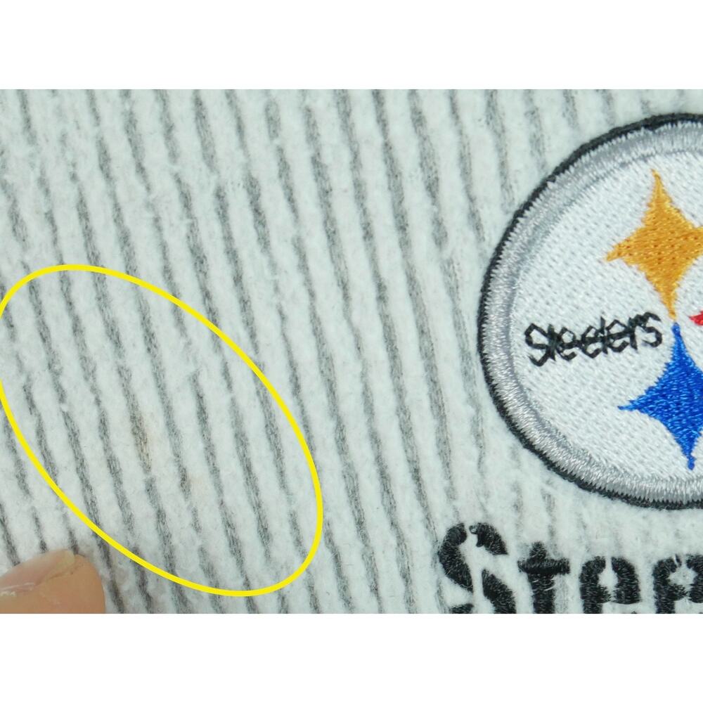 Vintage Y2K Steelers Sweatshirt Embroidered Logo Ribbed Crewneck NFL Pullover - Picture 3 of 10